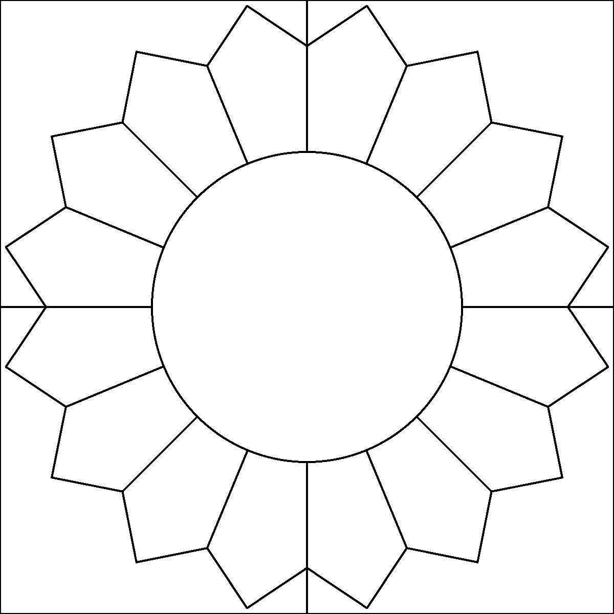 Pattern 153, Dresden Blade barn quilt pattern thumbnail